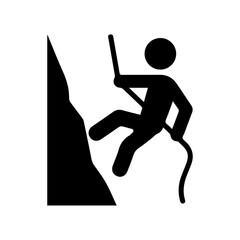 climbing rope glyph icon