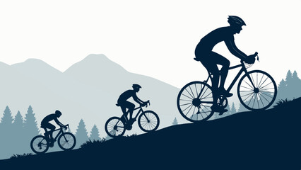 Fototapeta premium mountain bike silhouette