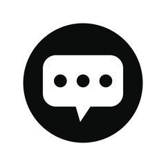 Fototapeta premium Speech bubble message icon in black circle