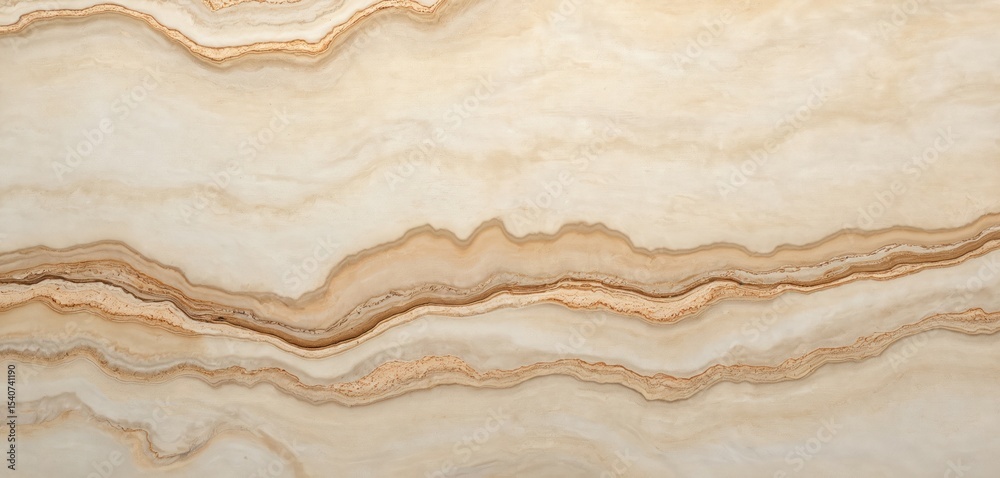 Poster travertine marble stone texture background for ceramic tiles. natural beige surface pattern with wav