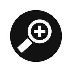 Obraz premium Zoom in magnifying glass icon with plus sign