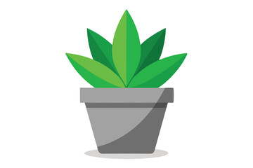 Vibrant Green Potted Plant  A Simple Illustration of Houseplant Greenery
