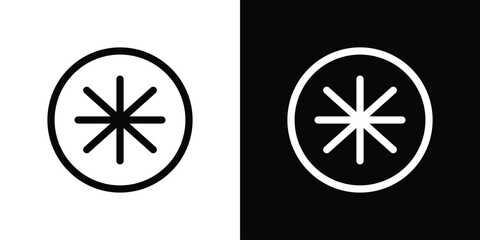 Asterisk icon design. simple stroke line vector icon set