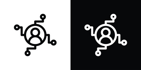 Affiliate marketing icon design. simple stroke line vector icon set