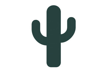 Obraz premium Simple, flat design of a green cactus, isolated on a transparent background, evokes the imagery of arid landscapes and desert vegetation