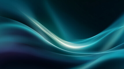 Luminous teal waves undulating across dark backdrop, evoking sophisticated, enigmatic visual movement and depth