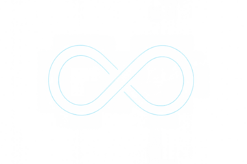Glowing infinity symbol on transparent background, representing eternity, endlessness, and limitless possibilities