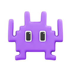 Alien Monster Emoji 3D Illustration