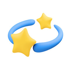 Dizzy Star Emoji 3D Illustration