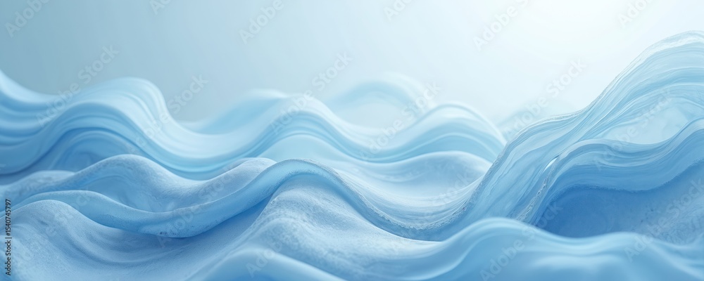 Poster abstract background of flowing blue fabric. soft waves texture forms elegant background. smooth clot