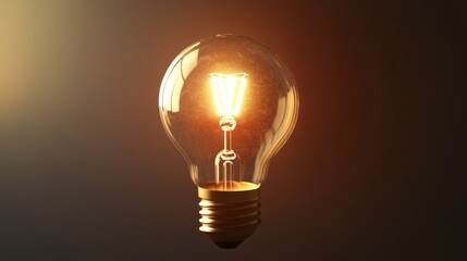 Illuminated lightbulb, warm glow