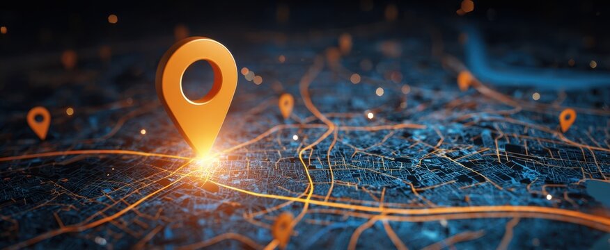The Dynamic Location Pin Highlighting a Modern Map Interface in a Digital World.