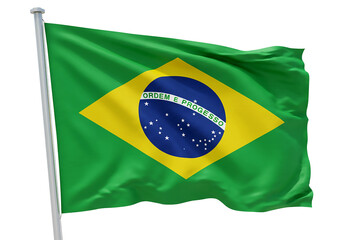 Vibrant Brazilian Flag A Symbol of National Pride and Unity, waving proudly in the wind.