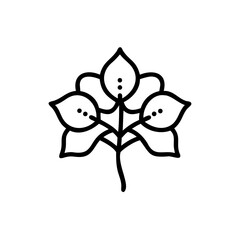 Hand drawn summer floral design four leaves