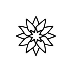 Hand drawn summer flower mandala design element