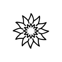 Hand drawn summer flower mandala design element