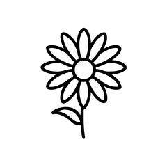 Hand drawn summer flower line art simple design