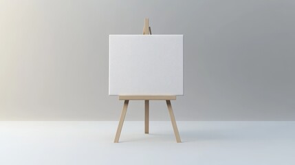 Blank canvas on a wooden easel