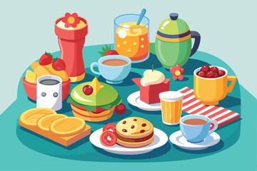 Delightful Breakfast Spread A Vibrant Collection of Morning Treats