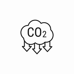 co2 emission reduction icon sign vector