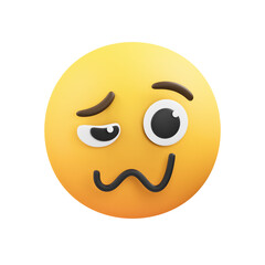 Woozy Face Emoji 3D Illustration