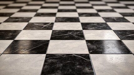Checkered floor tiles