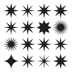 Obraz premium Collection of Black Starburst Shapes for Design Projects Graphic elements ideal for web design and branding
