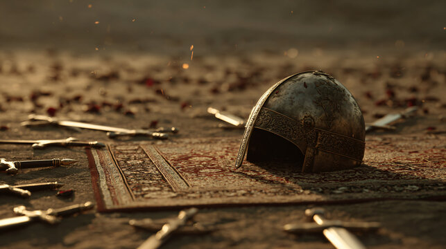 Karbala Inspired Symbolic Battlefield Scene A Powerful Depiction of Sacrifice and Faith Historical Echoes in Art Remembering the Martyrs of Karbala
