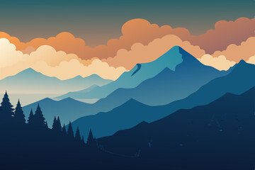 Fototapeta premium mountain landscape in the morning