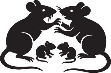 2 mice are fighting.