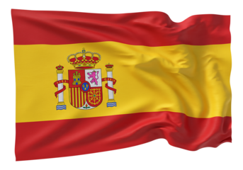 Majestic Spanish Flag Vibrant Colors and Royal Coat of Arms - High-Resolution Image