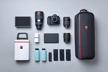 Camera Equipment Kit Lenses, Body, and Accessories