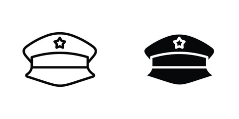 Police cap icon concept. vector set. Eps10