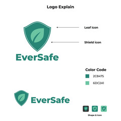 Eco Shield Logo – Leaf and Protection Icon for Safety & Nature
