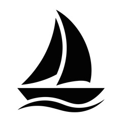 Sailboat silhouette icon isolated on white background