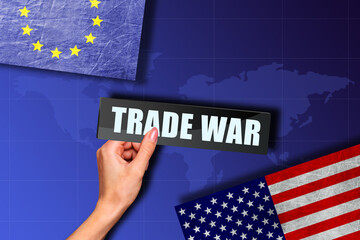 Trend artwork poster composite image collage of geo politics america europe international relation...