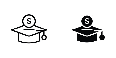 Education cost icon concept. vector set. Eps10