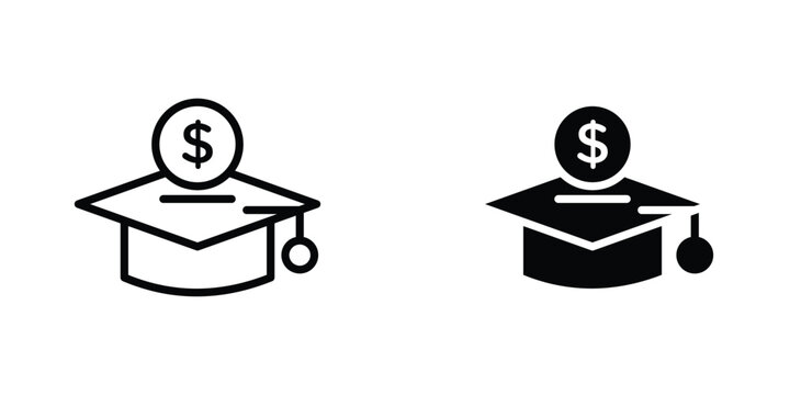 Education cost icon concept. vector set. Eps10