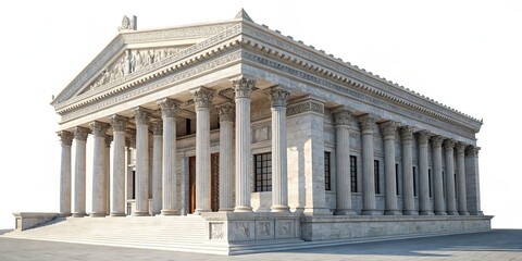 Obraz premium Classic Marble Temple with Corinthian Columns, Architecture, Building