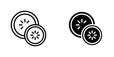 Cucumber slice icon concept. vector set. Eps10