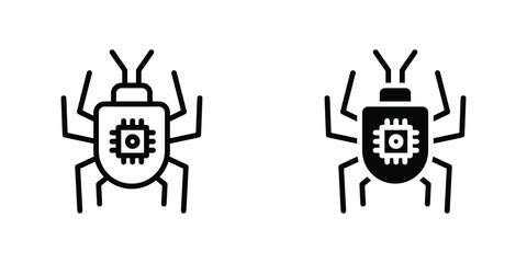 Computer bug icon concept. vector set. Eps10