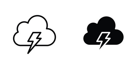 Cloud lightning icon concept. vector set. Eps10