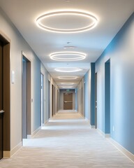 Fototapeta premium Modern hallway with light circles