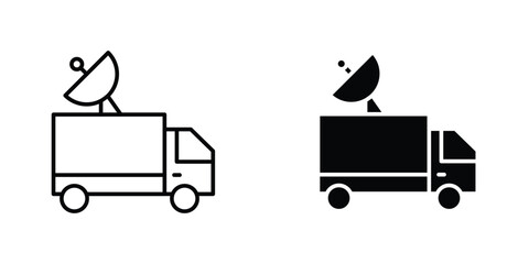 Broadcast van icon concept. vector set. Eps10