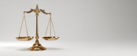 The elegant golden scales of justice symbolizing balance and fairness in law.