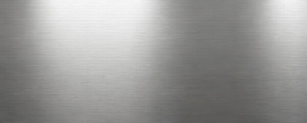 Metal silver texture background. Horizontal brushed stainless steel surface, grey metallic design. Polished industrial plate, shiny steel, aluminium. Abstract pattern for wallpaper, design element.