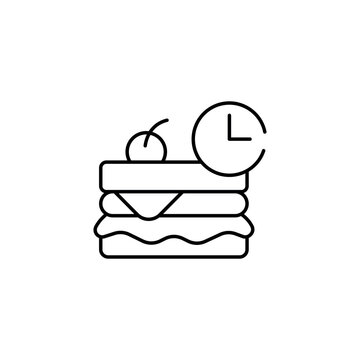 Lunch Time icon design with white background stock illustration