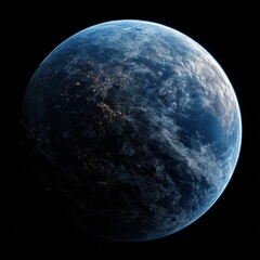 Naklejka premium view of the Earth from space, blue planet and deep black space