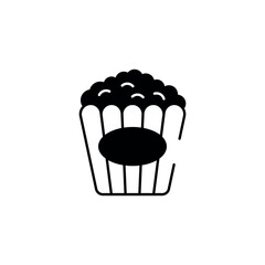 Popcorn Box icon design with white background stock illustration
