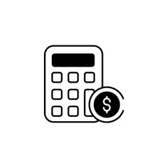 Payment Calculation icon design with white background stock illustration